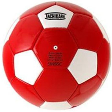 TACHIKARA Tachikara SM5SC.SCW Man-Made Leather Soccer Ball - Size 5 - Scarlet-White SM5SC.SCW
